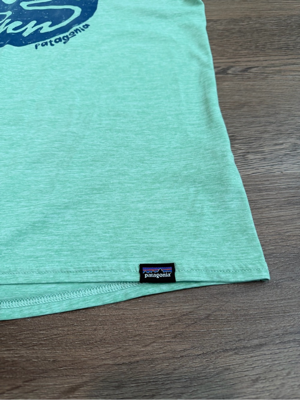 Patagonia Capilene Cool Daily Graphic Tee Switchback Run Gypsum Green Size Small - Picture 3 of 6